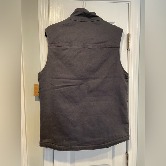 NWT Brahma Men’s Insulated Canvas Work Vest Size S Gray Full Zip Pockets Thermal - Picture 8 of 8